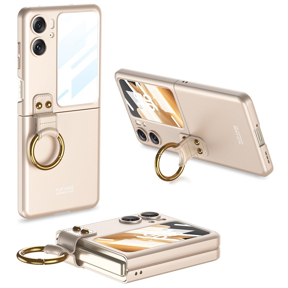 Oppo Find N2 Flip Case with ring holder Champagne Gold