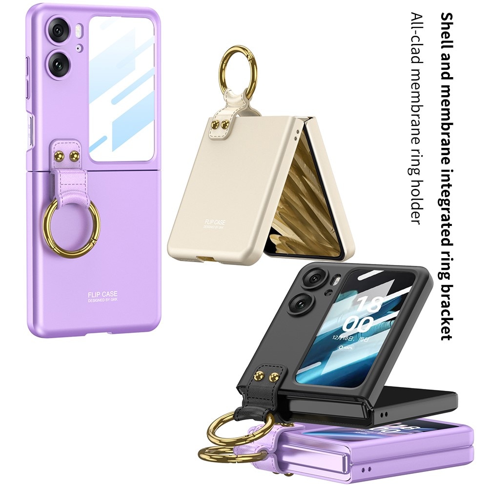 Oppo Find N2 Flip Case with ring holder Champagne Gold