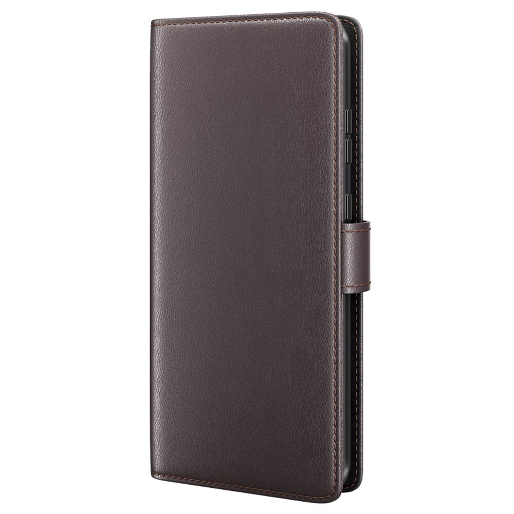 Sony Xperia 1 V Genuine Leather Wallet Case Brown