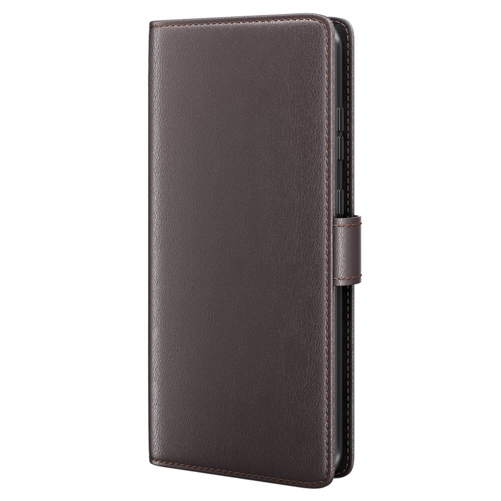 Sony Xperia 10 V Genuine Leather Wallet Case Brown