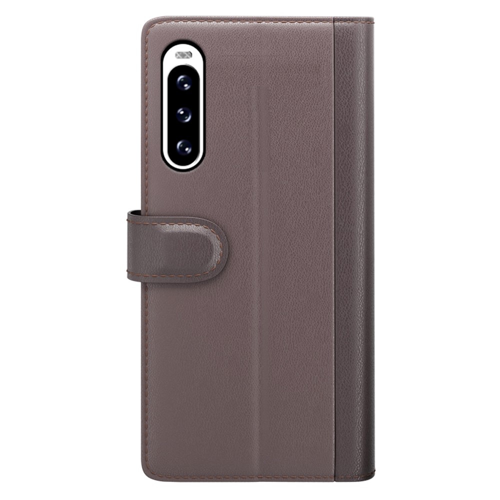 Sony Xperia 10 V Genuine Leather Wallet Case Brown
