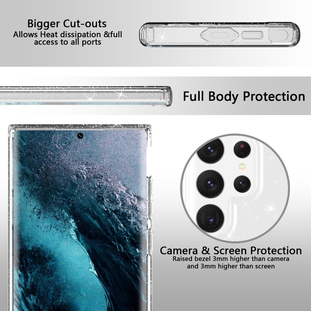 Samsung Galaxy S23 Ultra TPU Case Glitter Transparent
