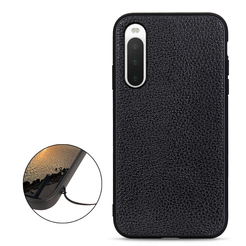 Genuine Leather Cover Sony Xperia 10 V Black