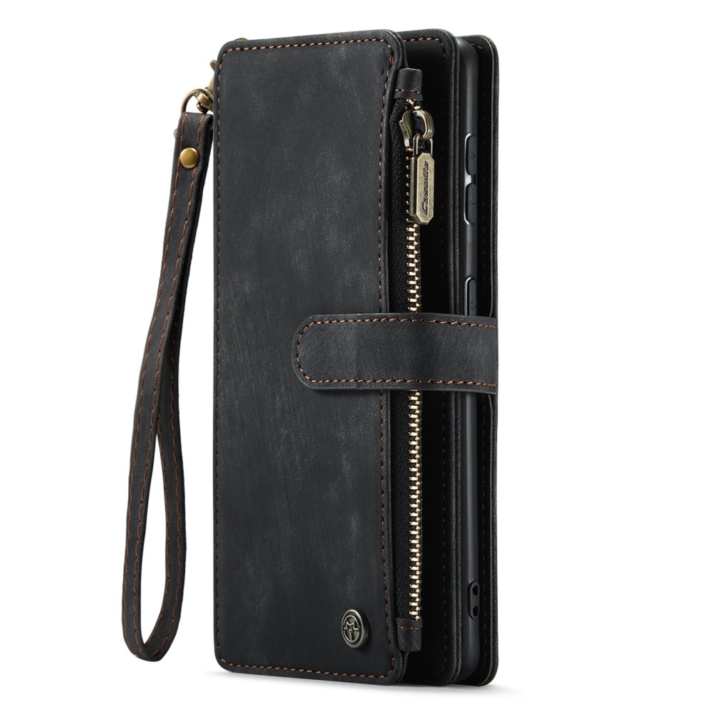 Samsung Galaxy S23 Zipper Wallet Book Cover Black