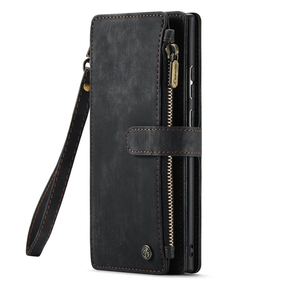 Samsung Galaxy S23 Ultra Zipper Wallet Book Cover Black