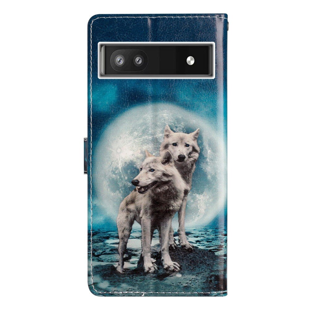 Google Pixel 6a Wallet Book Cover Wolves