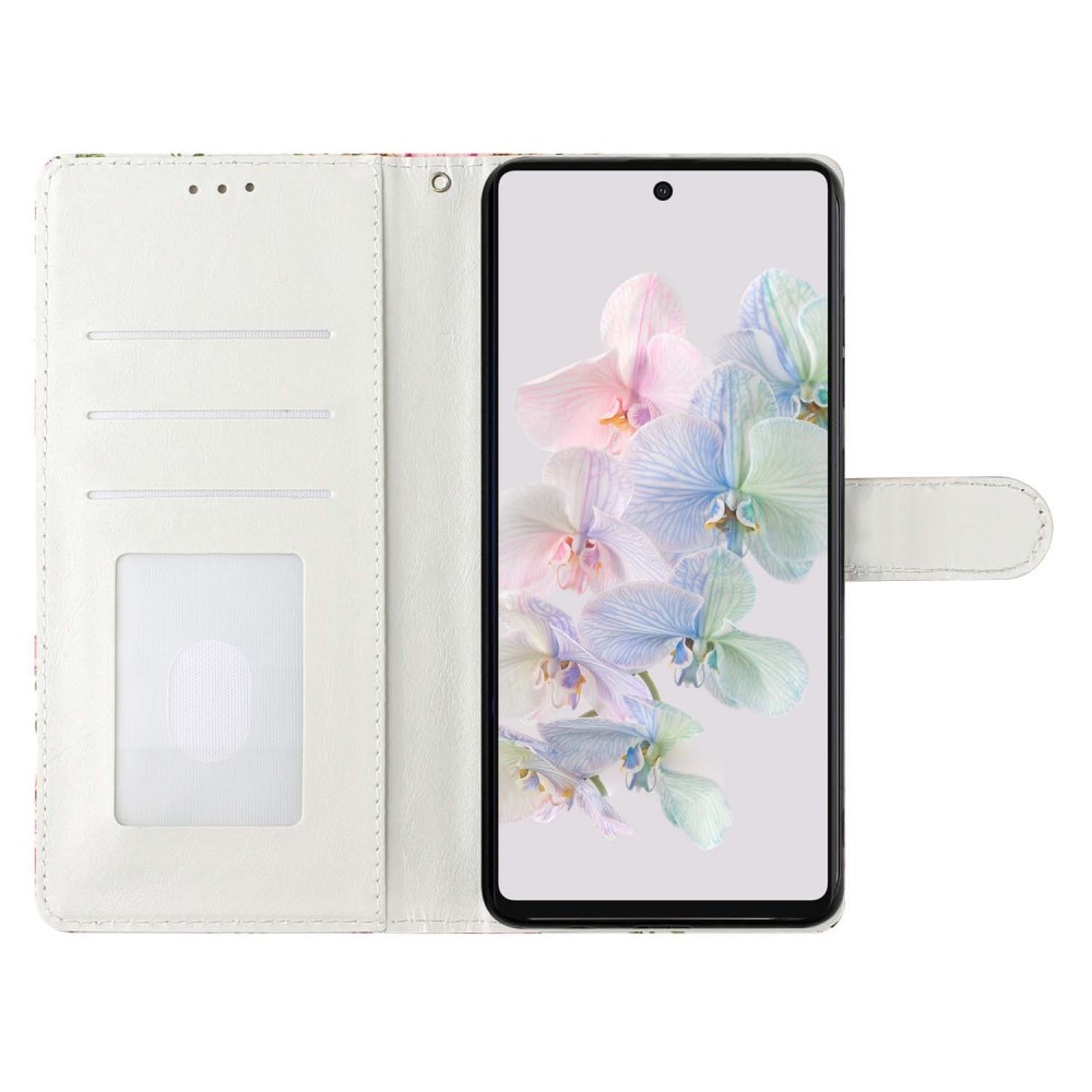 Google Pixel 6a Wallet Book Cover Pink Flowers