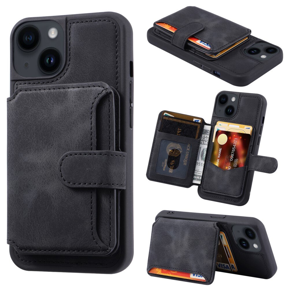 iPhone 14 RFID blocking Multi-slot Cover Black