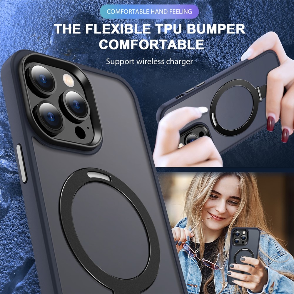 iPhone 15 Pro Max Hybrid Case Magnetic Ring Blue