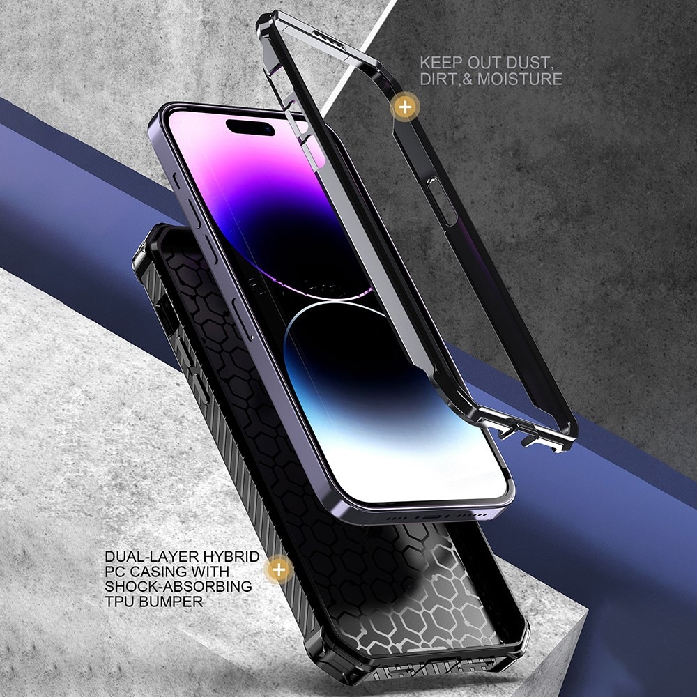 iPhone 14 Pro Hybrid Case Tech MagSafe Ring Black