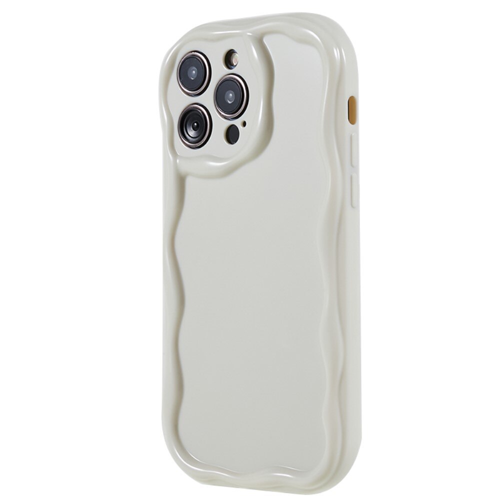 iPhone 14 Pro Wavy TPU Case Light Beige