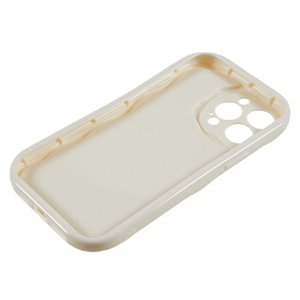 iPhone 14 Pro Wavy TPU Case Light Beige