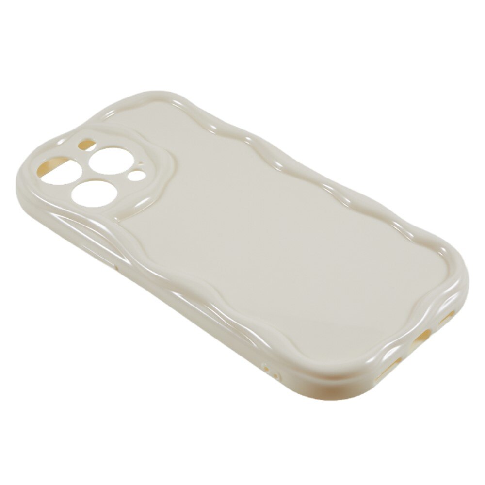 iPhone 14 Pro Wavy TPU Case Light Beige