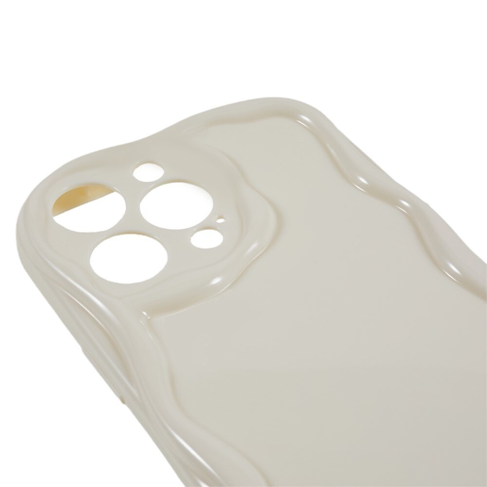 iPhone 14 Pro Wavy TPU Case Light Beige