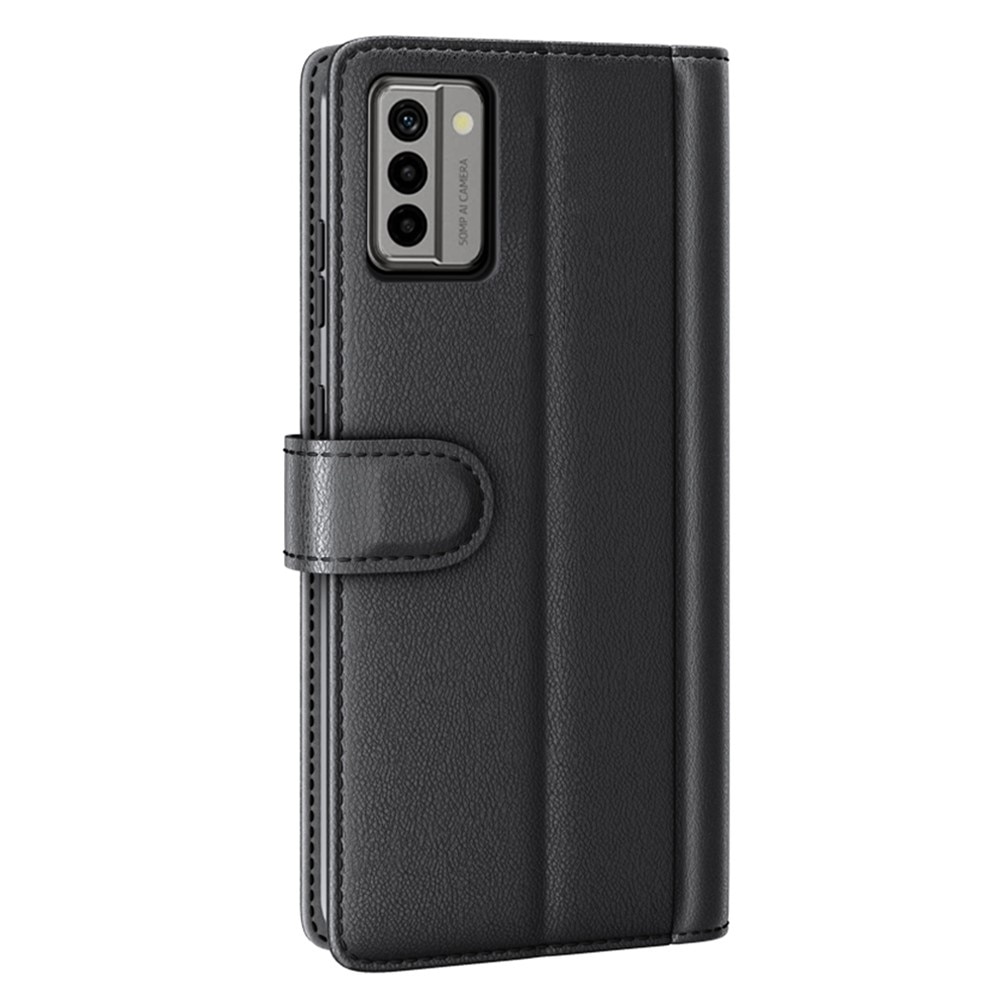 Nokia G22 Genuine Leather Wallet Case Black