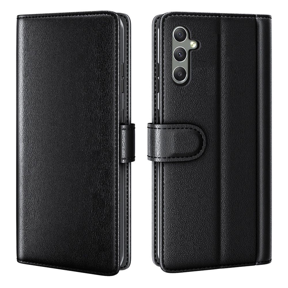 Samsung Galaxy A24 Genuine Leather Wallet Case Black