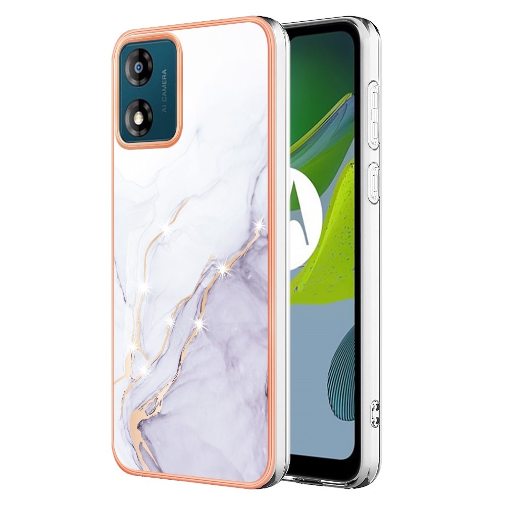 Motorola Moto E13 TPU Case White Marble