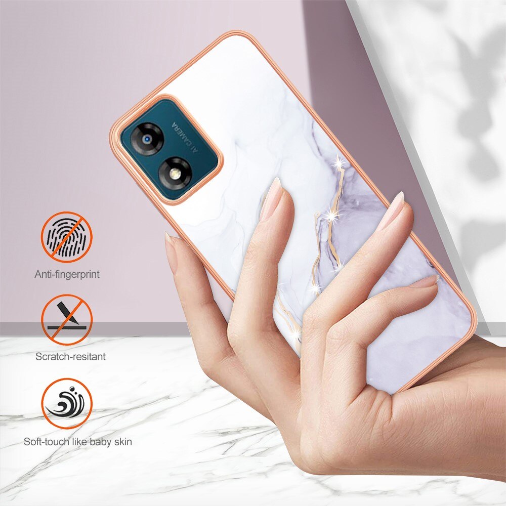 Motorola Moto E13 TPU Case White Marble