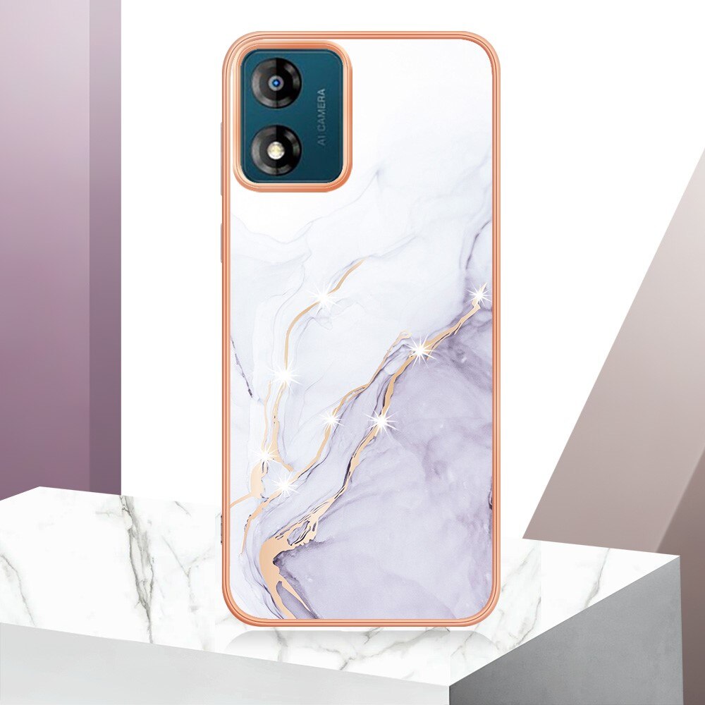 Motorola Moto E13 TPU Case White Marble