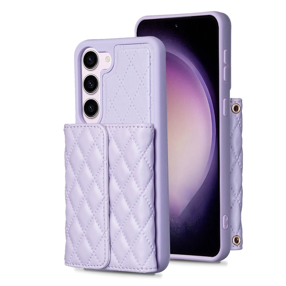 Quilted case with wallet Samsung Galaxy S23 Purple