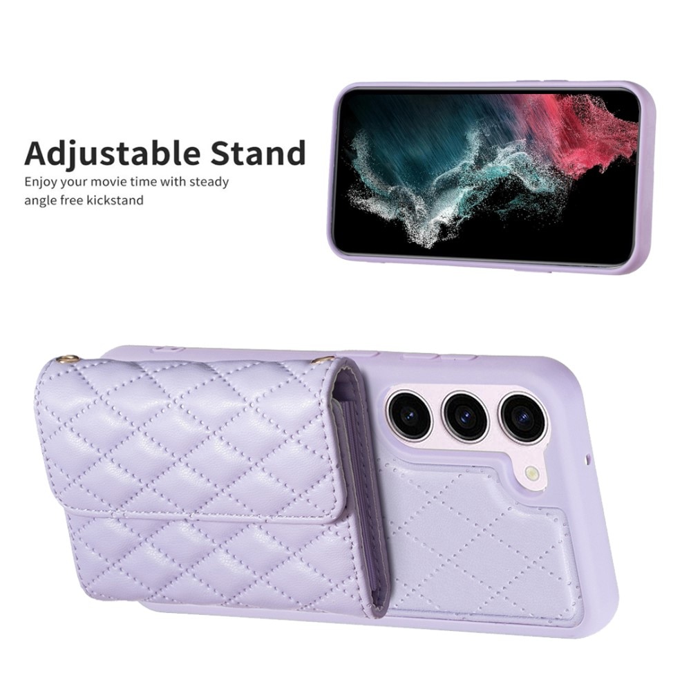 Quilted Case with Side Wallet Samsung Galaxy S23 Purple