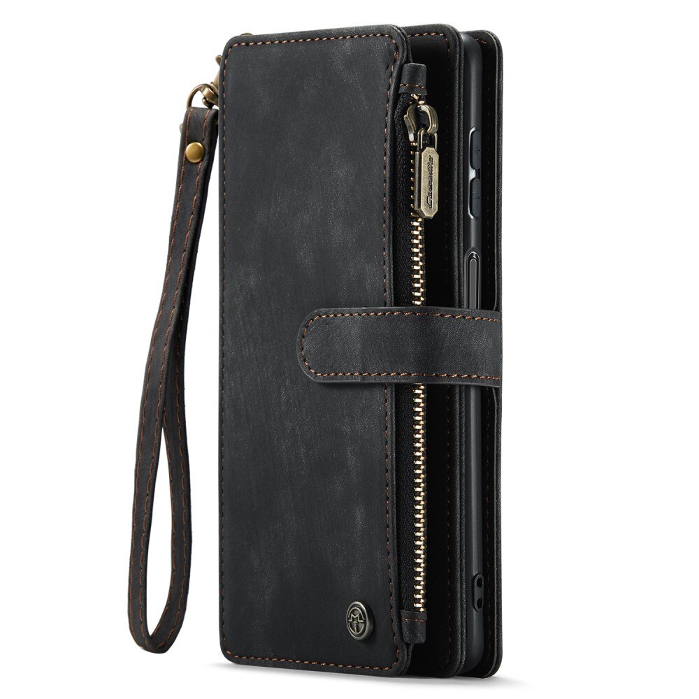 Samsung Galaxy A54 Zipper Wallet Book Cover Black