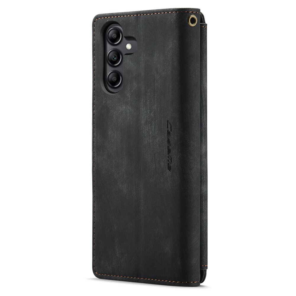 Samsung Galaxy A54 Zipper Wallet Book Cover Black