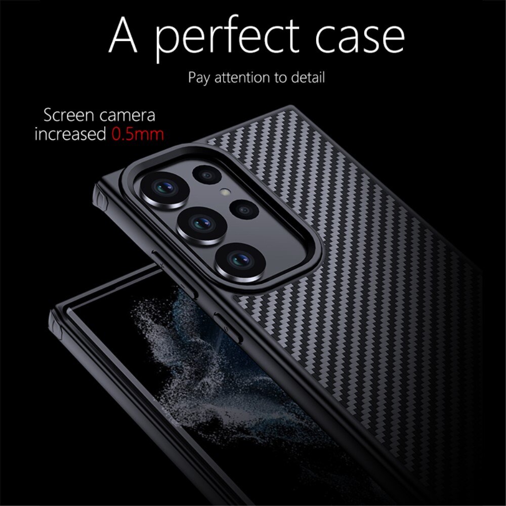 Hybrid Cover Kevlar MagSafe Samsung Galaxy S23 Ultra Carbon Fiber