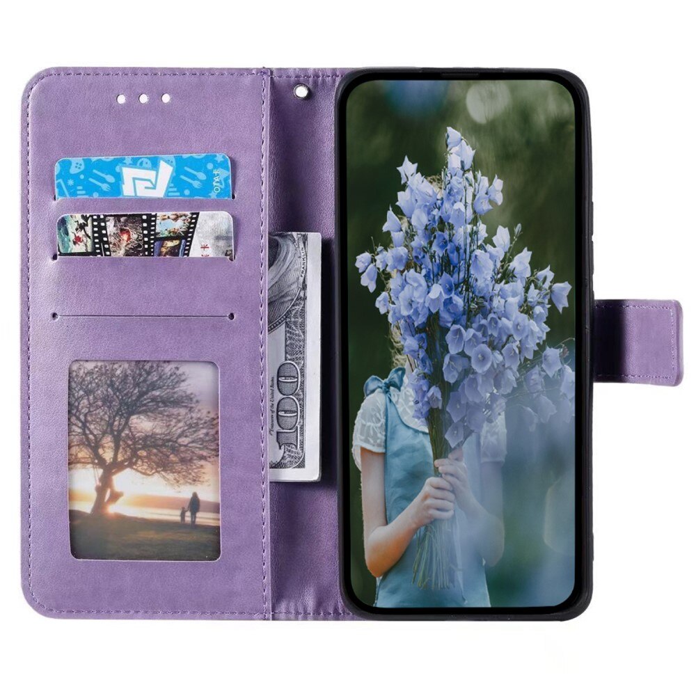 Google Pixel 8 Leather Cover Mandala Purple