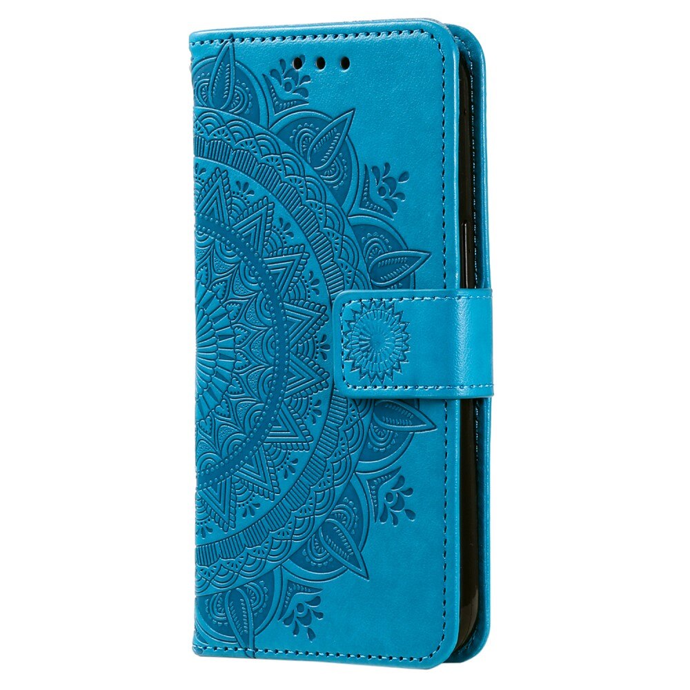 Google Pixel 8 Leather Cover Mandala Blue