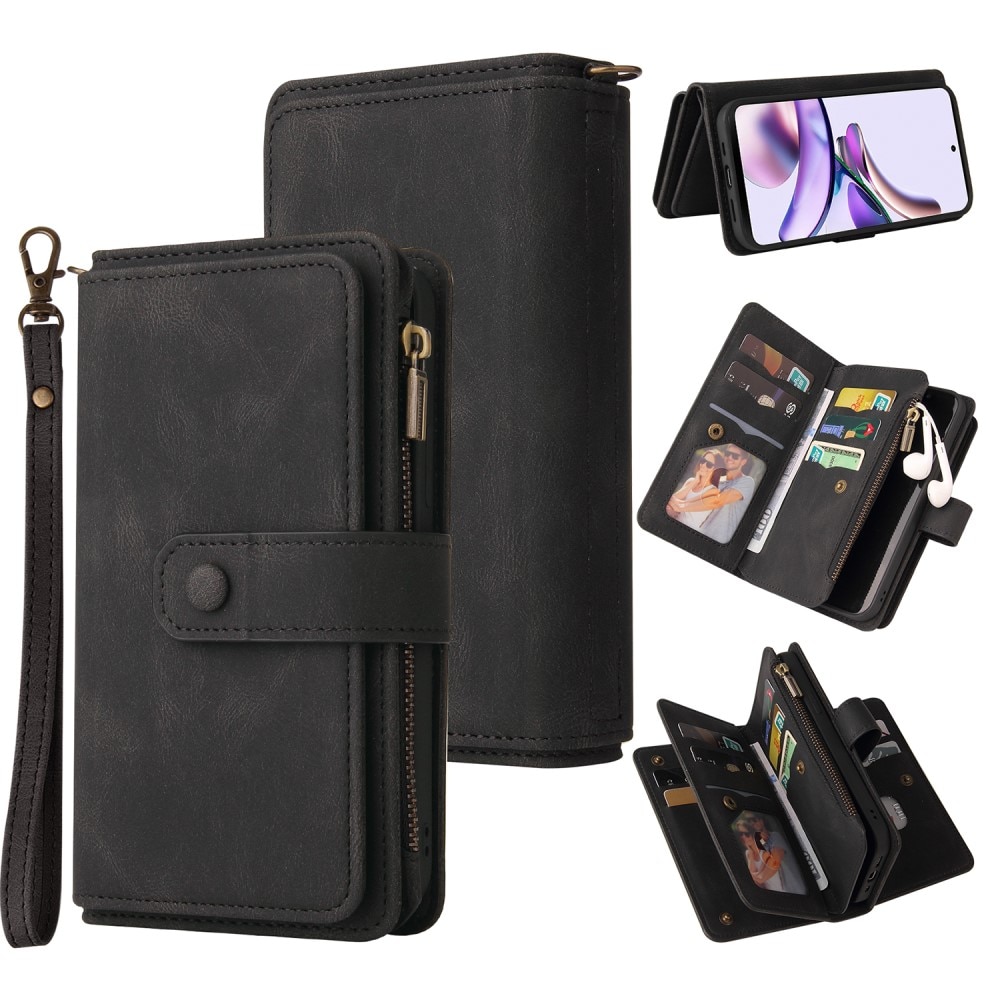 Motorola Moto G53 Leather Multi Wallet Black