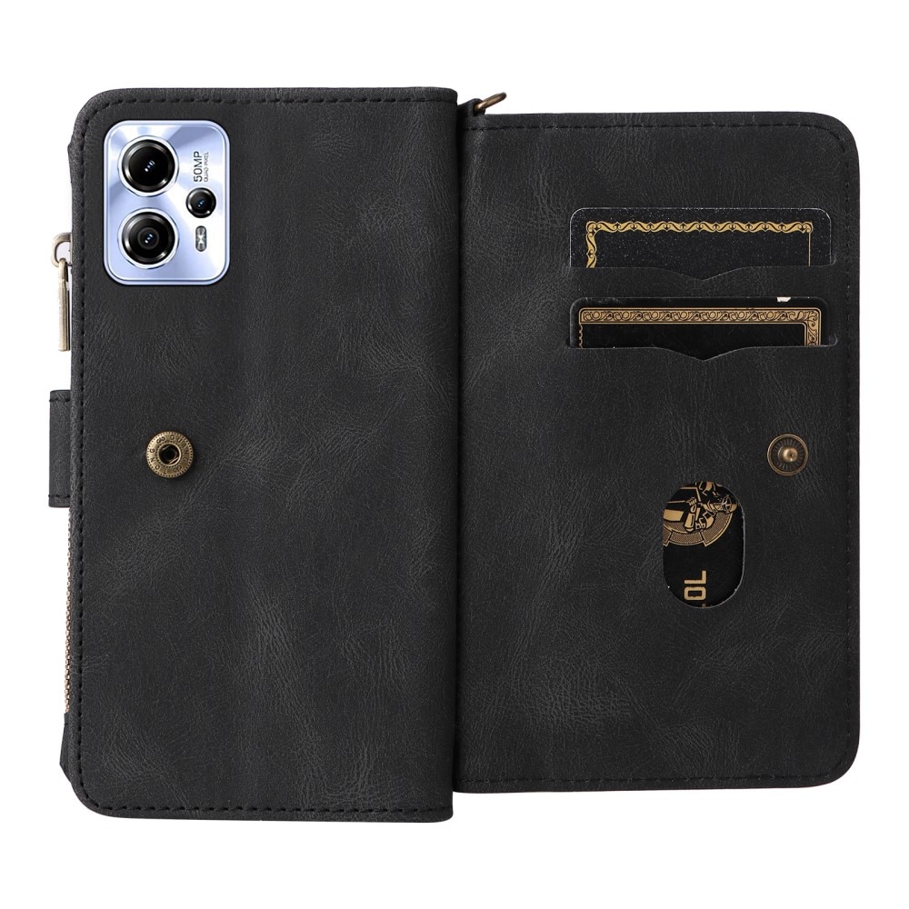 Motorola Moto G13 Leather Multi Wallet Black
