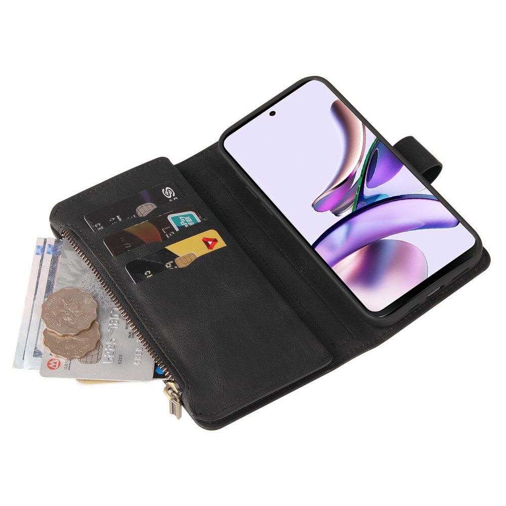 Motorola Moto G53 Leather Multi Wallet Black