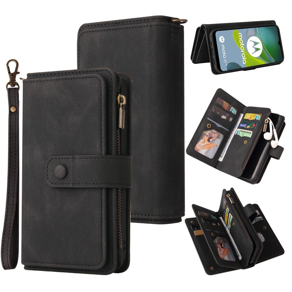 Motorola Moto E13 Leather Multi Wallet Black