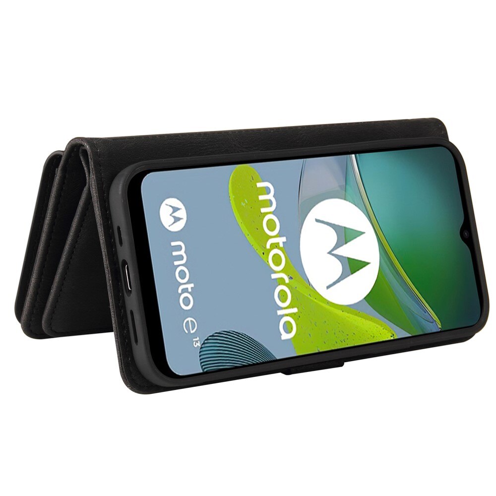 Motorola Moto E13 Leather Multi Wallet Black