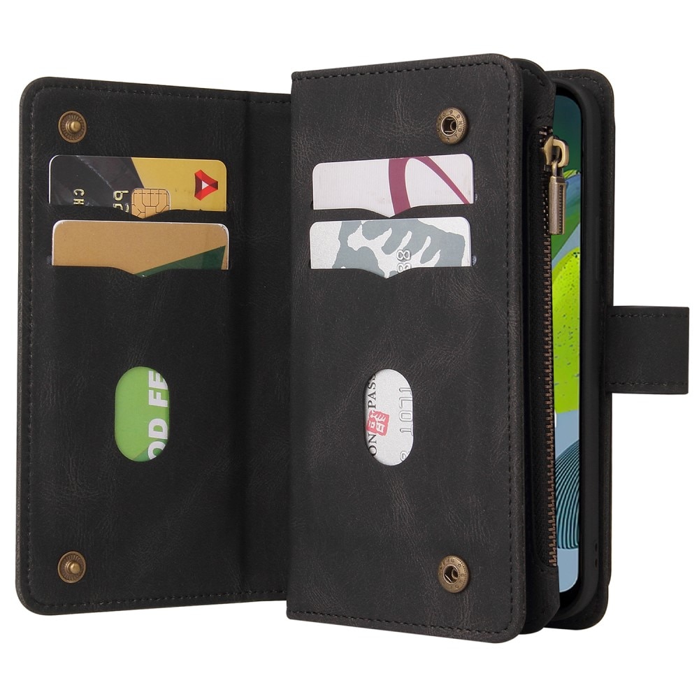 Motorola Moto E13 Leather Multi Wallet Black