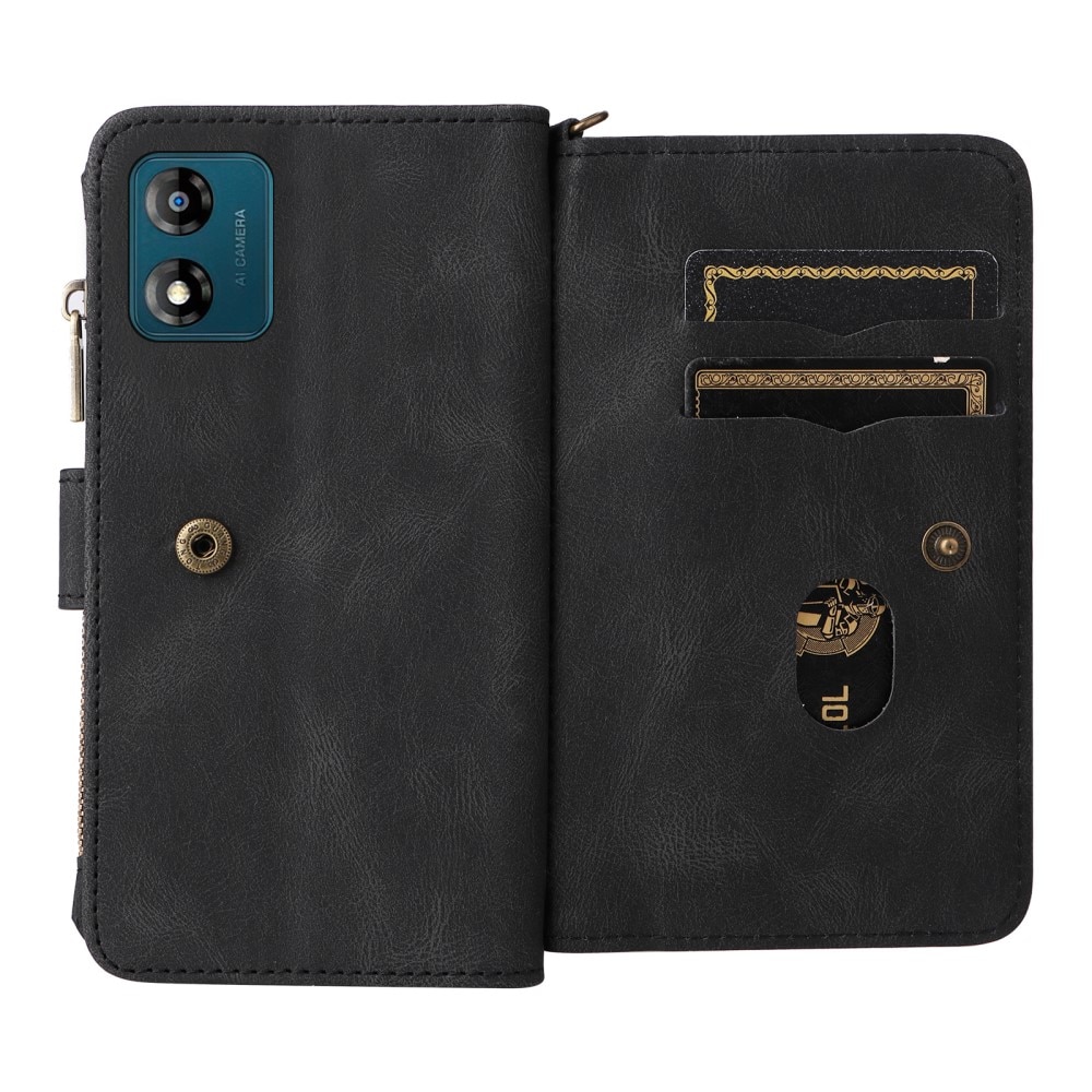 Motorola Moto E13 Leather Multi Wallet Black