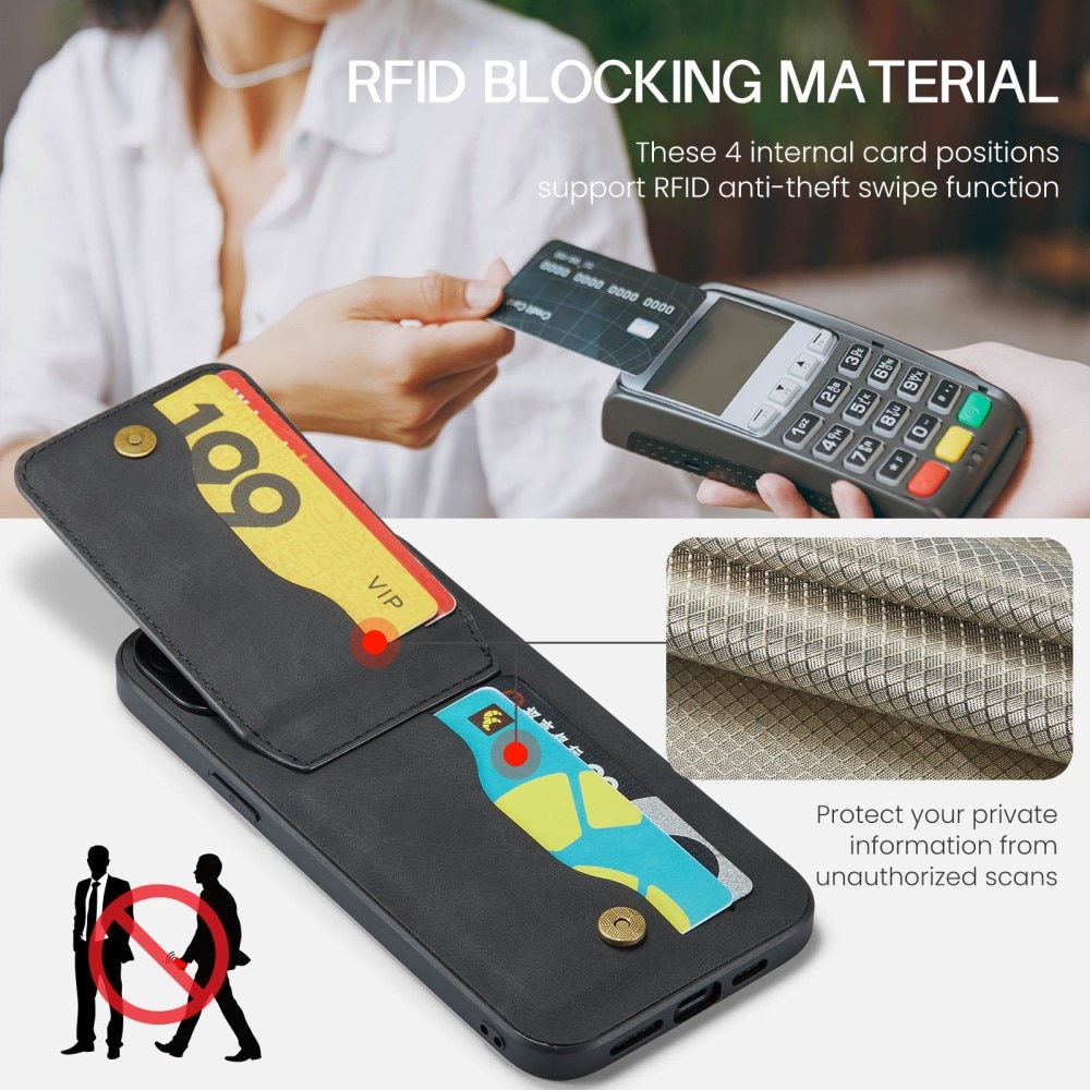iPhone 14 Pro RFID blocking Multi-Slot Case Black