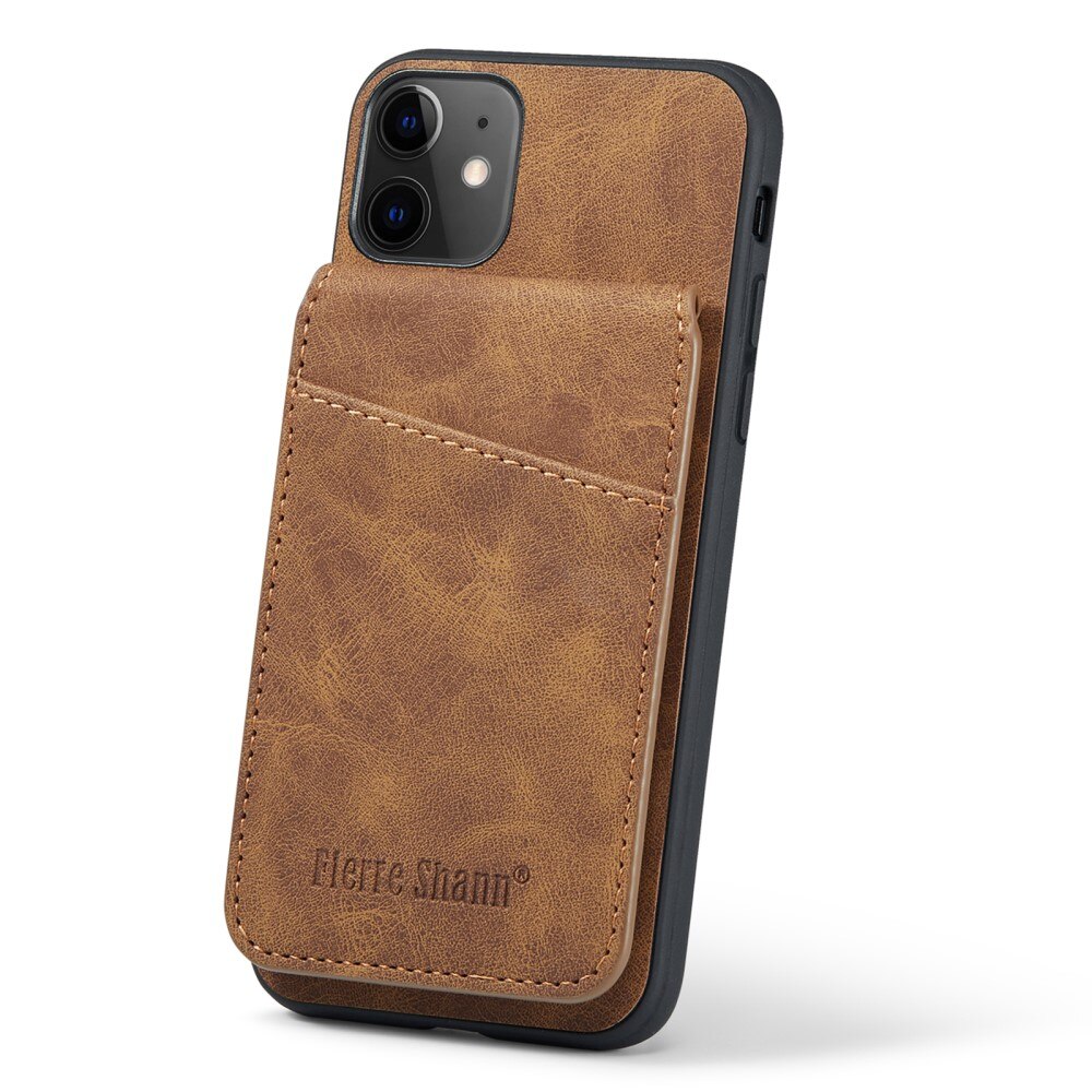 iPhone 11 RFID blocking Multi-Slot Case Brown