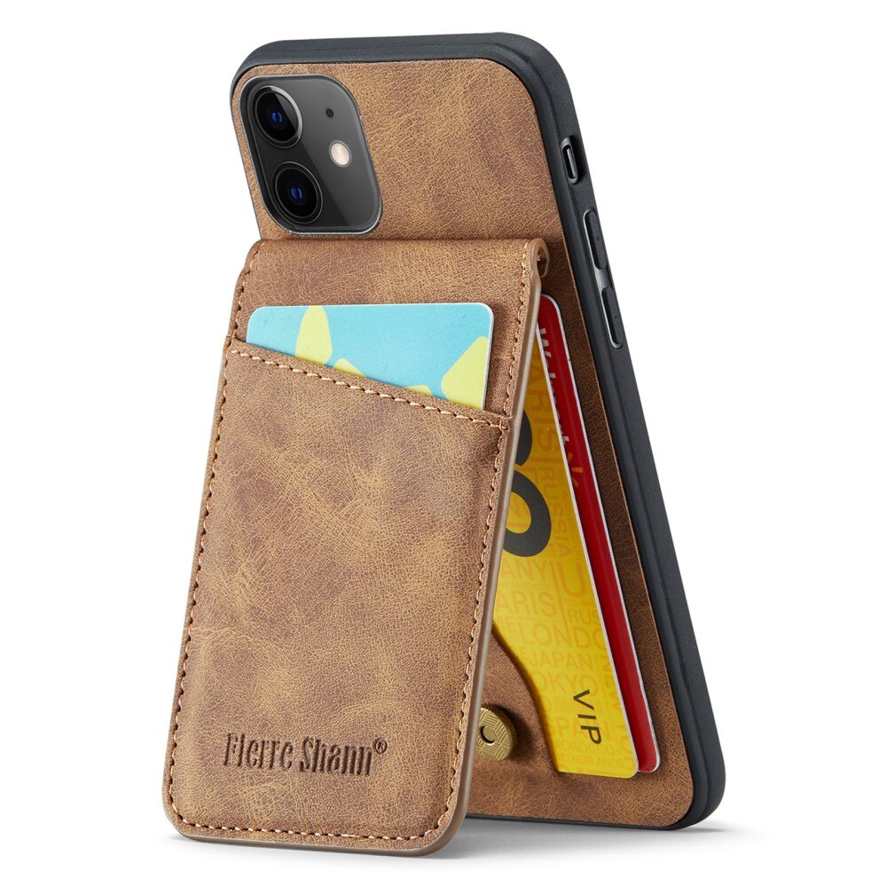 iPhone 11 RFID blocking Multi-Slot Case Brown