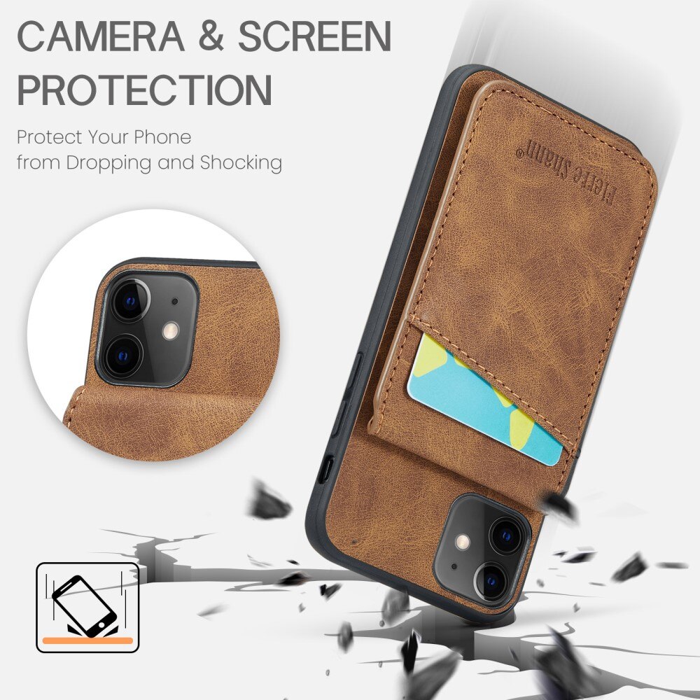 iPhone 11 RFID blocking Multi-Slot Case Brown