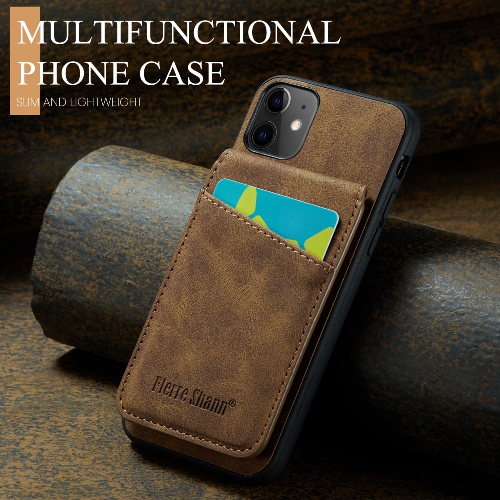 iPhone 11 RFID blocking Multi-Slot Case Brown