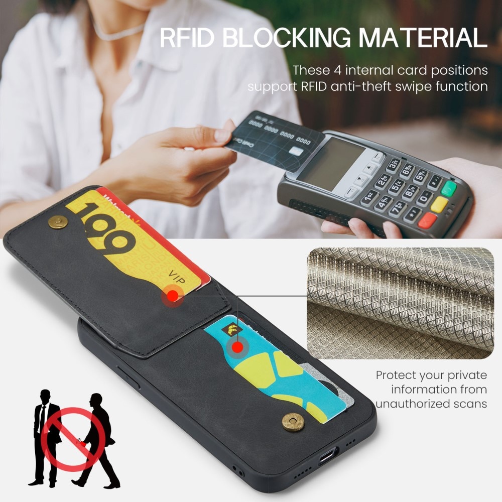 iPhone 12/12 Pro RFID blocking Multi-Slot Case Black