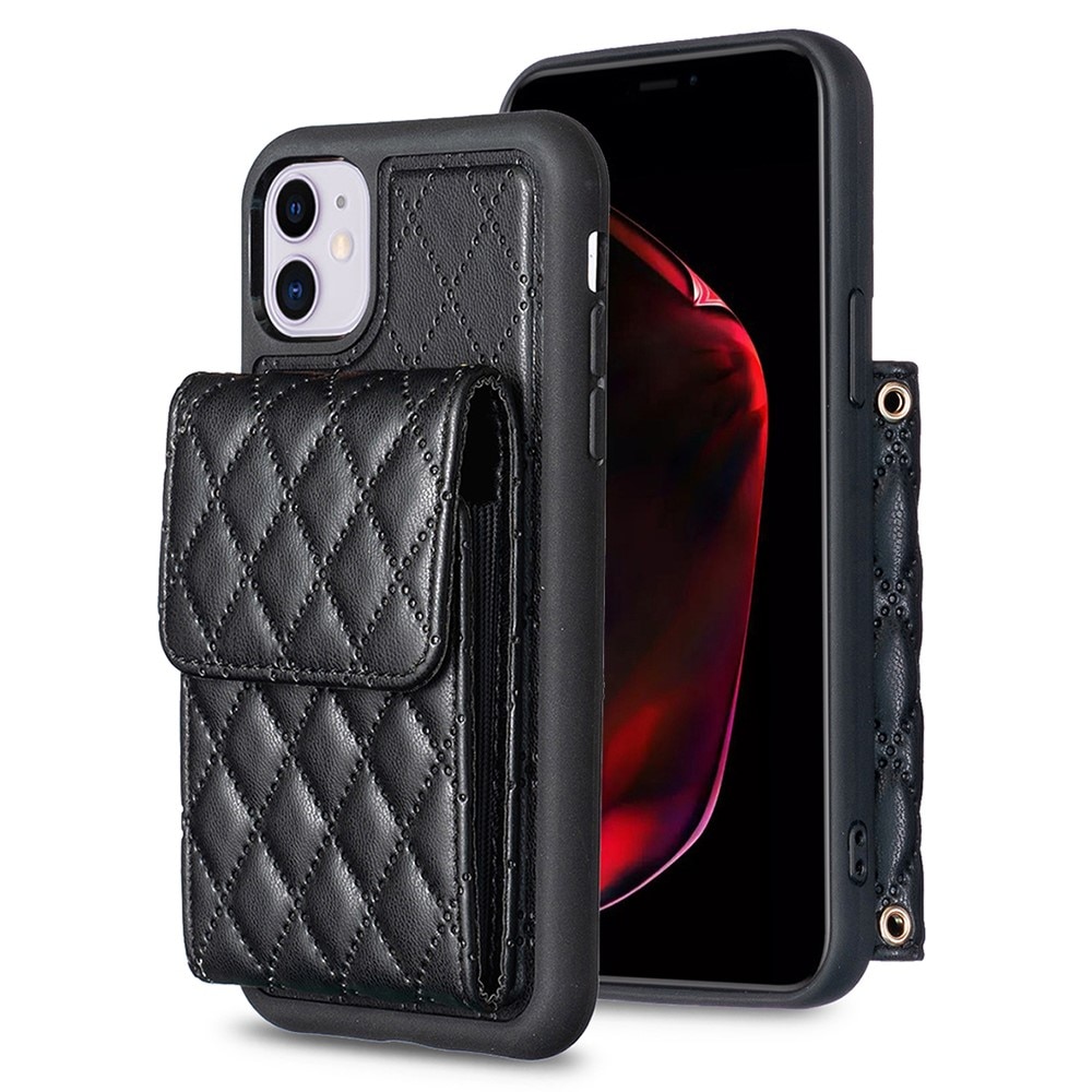Quilted case with wallet iPhone 11 Black