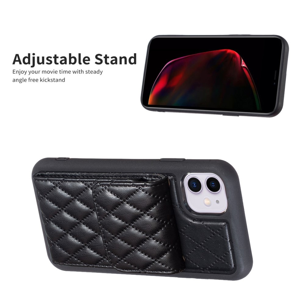 Quilted case with wallet iPhone 11 Black