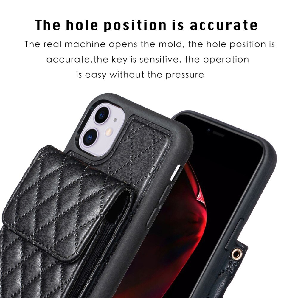 Quilted case with wallet iPhone 11 Black