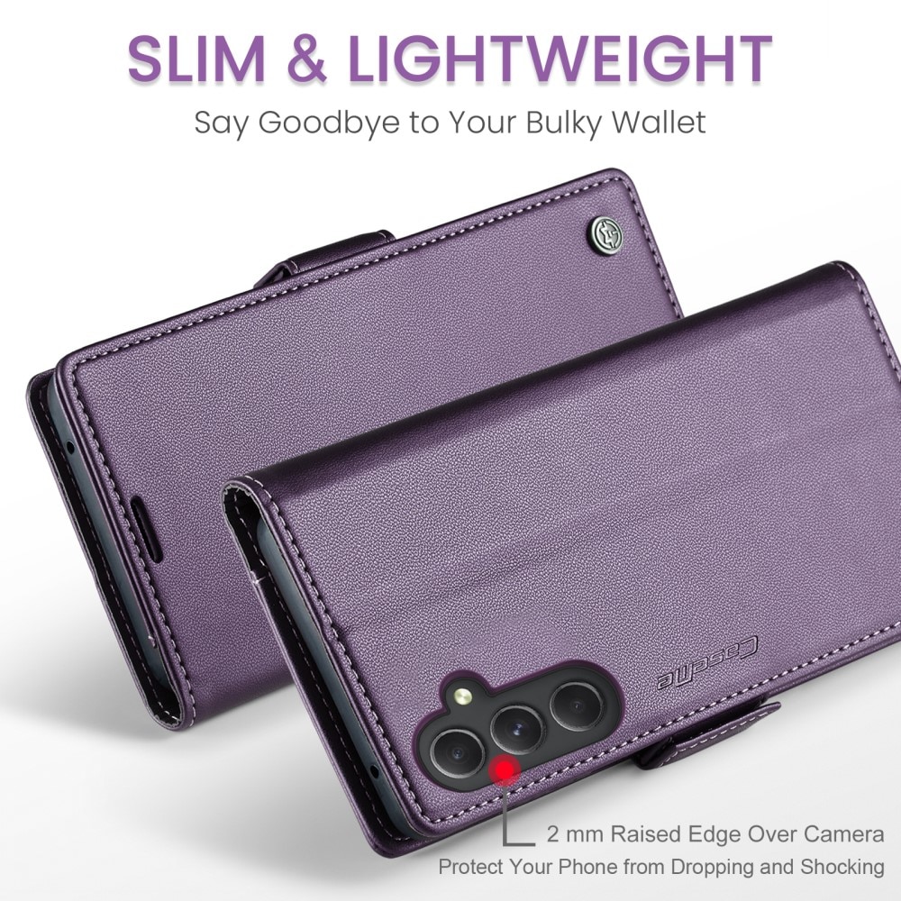 Samsung Galaxy A54 RFID blocking Slim Wallet Case Purple