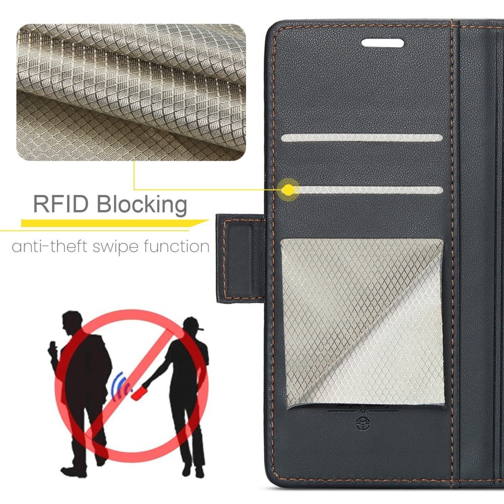 Samsung Galaxy S22 Plus RFID blocking Slim Wallet Case Black