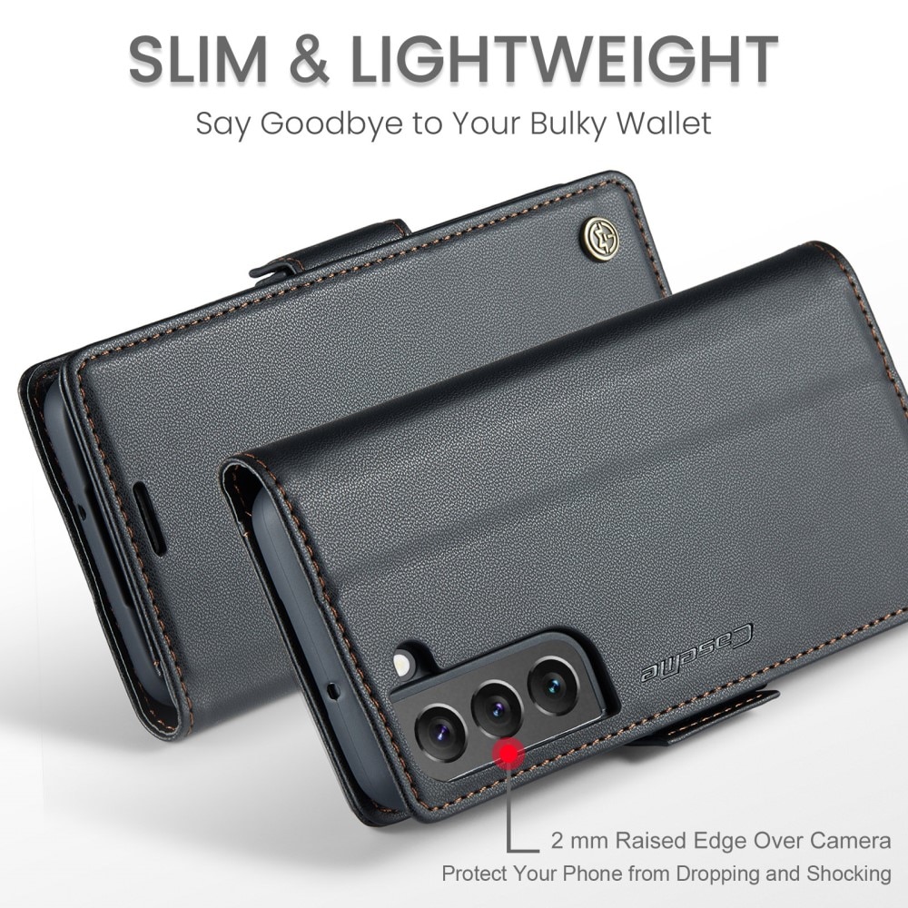Samsung Galaxy S22 RFID blocking Slim Wallet Case Black