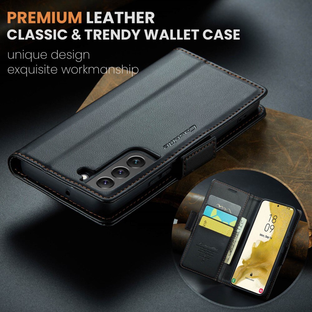 Samsung Galaxy S22 RFID blocking Slim Wallet Case Black